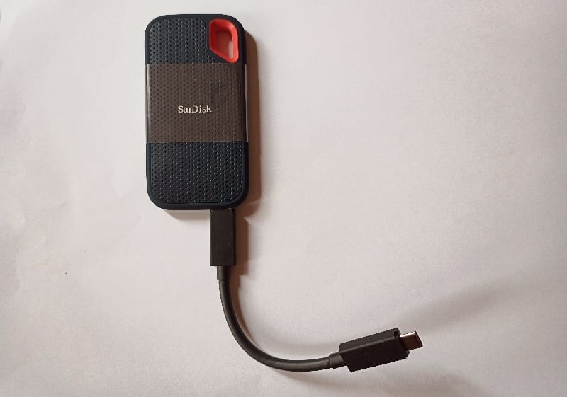 External Drive connected with USB Type C