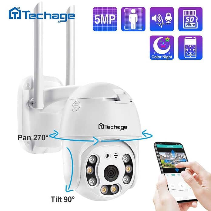 Techage 5MP PTZ IP Wireless Security Camera