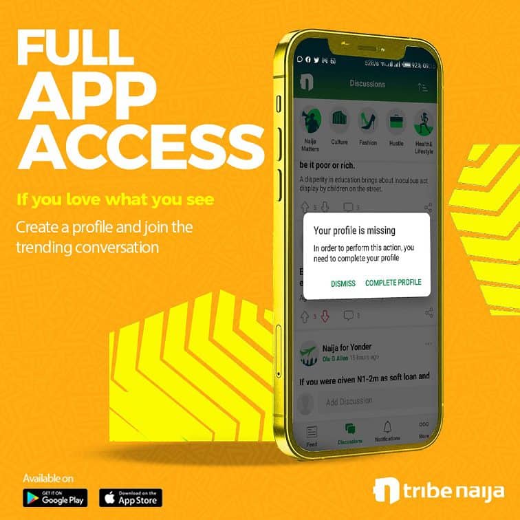 Create a Profile on Tribe Naija