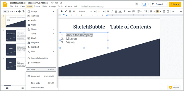 Table of Content