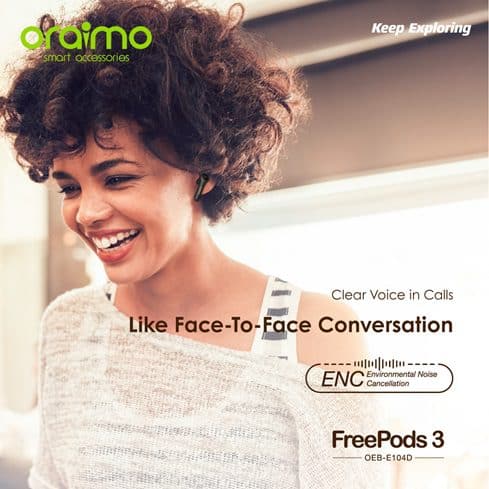 oraimo freepods 3 Environment Noise Cancellation