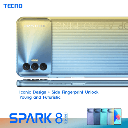 The Side and Rear of the Tecno Spark 8