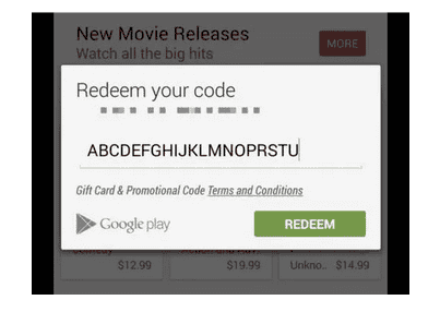 Google Play Gift Card Redeem Code