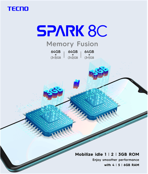 Tecno Spark 8C Memory Fusion