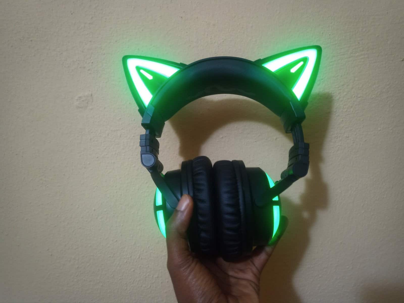 Cat Ear Headphone with Green Light