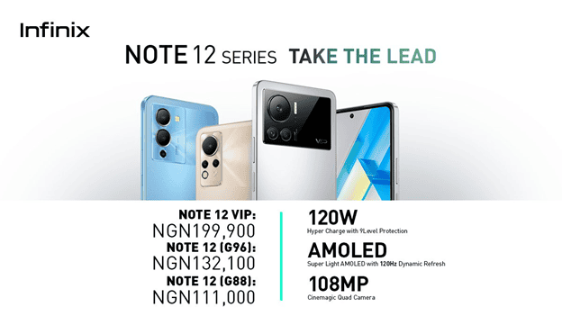 Infinix Note 12 VIP, Note 12 G96, Note 12 G88 Price