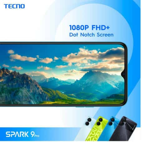 Tecno Spark 9 Pro 1080p FHD+ Dot Notch Screen