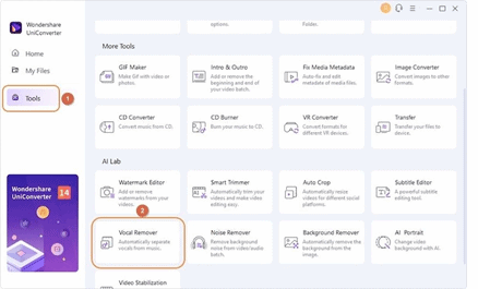 Wondershare Uniconverter Vocal Remover