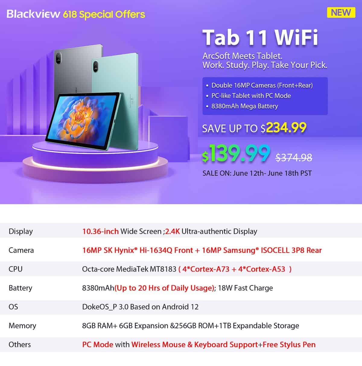 Blackview Tab 11 WiFi 618 Special