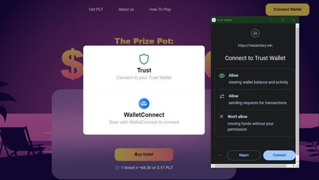 Connect Wallet to Metalottery