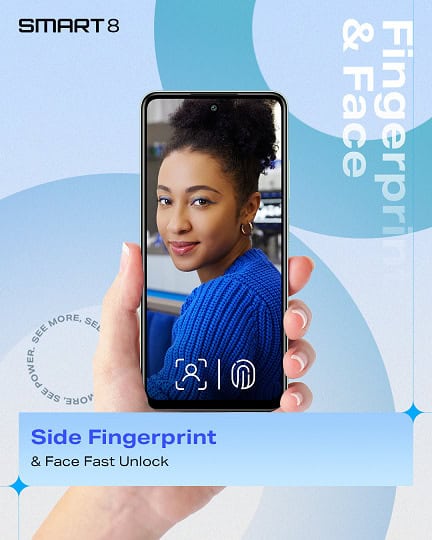 Infinix Smart 8 X6525 Side Fingerprint Sensor