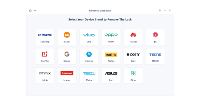 Choose your mobile model. EaseUS MobiUnlock will detect your Samsung Galaxy