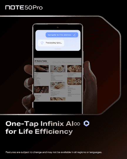 Infinix Note 50 Pro has One Tap AI