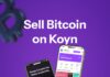 Sell BTC on Koyn