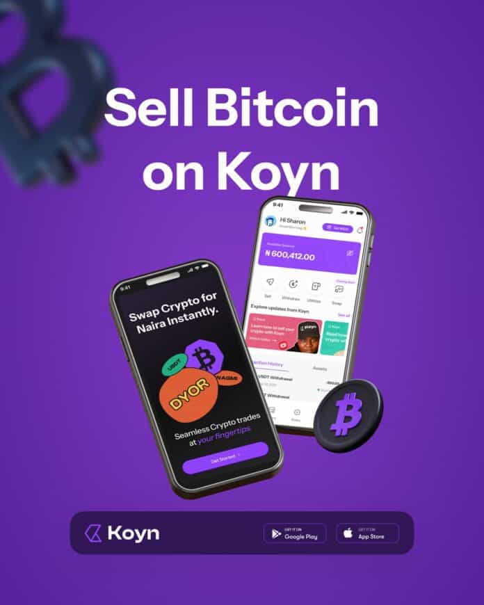 Sell BTC on Koyn