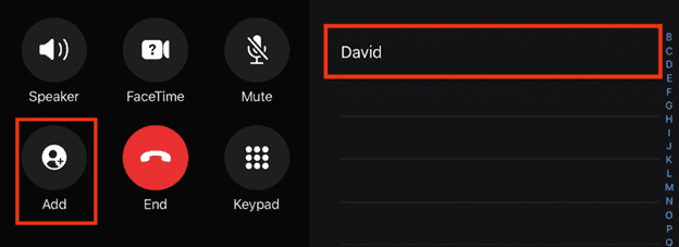 Add number to iPhone Call