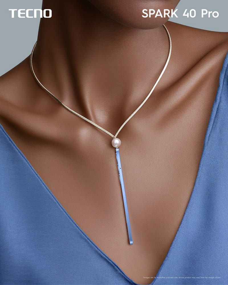 Necklace photography shot with the Tecno Spark 40 Pro