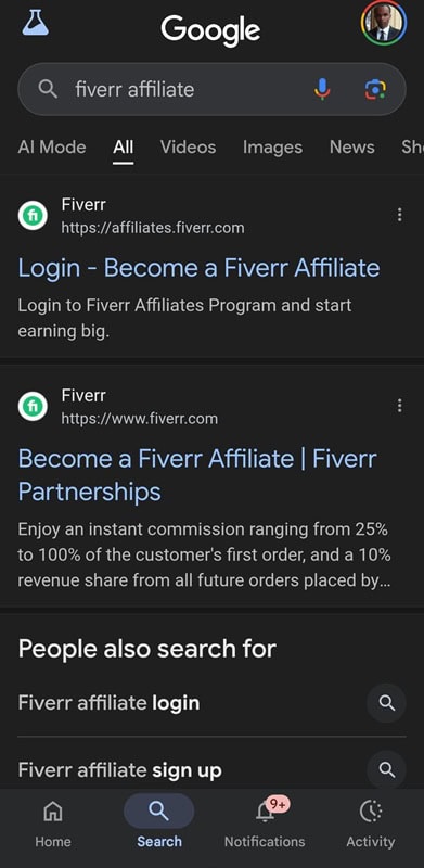 What is Affiliate Marketing? (A Complete Guide) 1 Google Search Result for Fiverr Affiliate