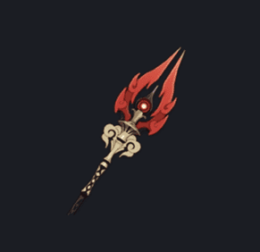 Meta Changes Every Patch, but These are still the Best 5-Star Genshin Impact Weapons 1 Visual of Staff of Homa showing its dark shaft and fiery red tip, one of the best 5-star Genshin Impact weapons