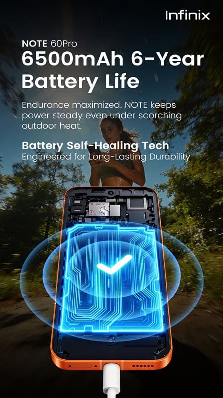 Infinix Note 60 Pro with a 6500mAh Battery