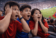 Fans are shocked by an unexpected goal