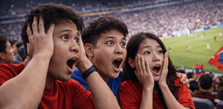 Fans are shocked by an unexpected goal