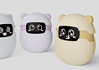 Sweekar AI pocket pet egg-shaped device in yellow, blue and purple