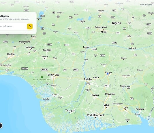 Nigeria Digital Postcode Search Page