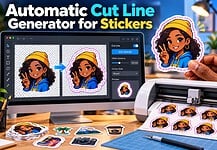 Automatic Cut Line Generator for Stickers: Tools That Outline Your Designs Automatic Sticker cut line generation software interface