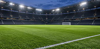 City Score Three at Anfield as Chelsea Start Fast Empty football stadium with green pitch and floodlights