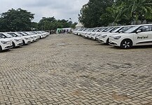 ProTaxi launches electric-powered e-hailing service in Abuja Row of ProTaxi cars parked