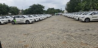 Row of ProTaxi cars parked